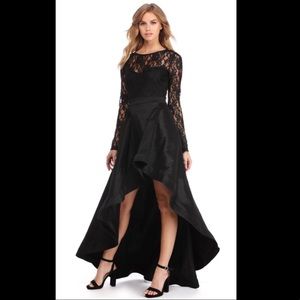 Black Lace High-Low Homecoming/Prom Dress